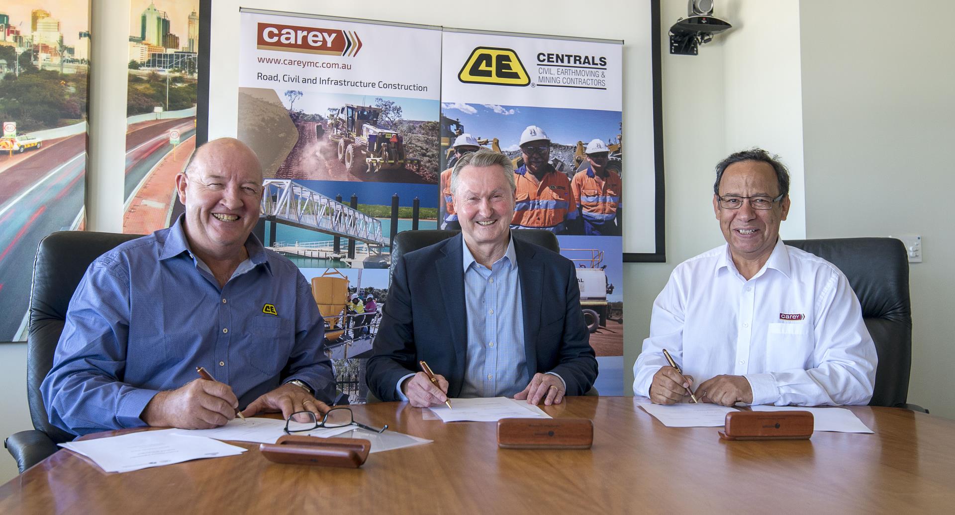 Craig Patterson MD Centrals, Daniel Tucker MD Carey Mining and Peter Woronzow MD Main Roads